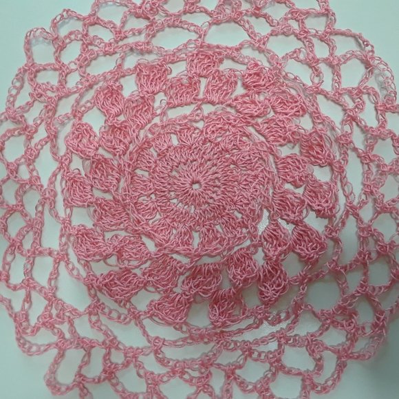 Detailed Handmade Coral Crochet Doily 10" - Picture 5 of 7